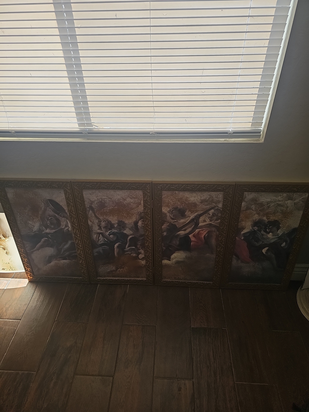 4-panel polyptych framed art set 60" Long 27" High